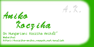 aniko kocziha business card